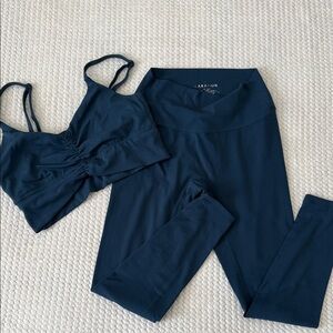 Paragon Fitwear Navy Leggings and Bra Set